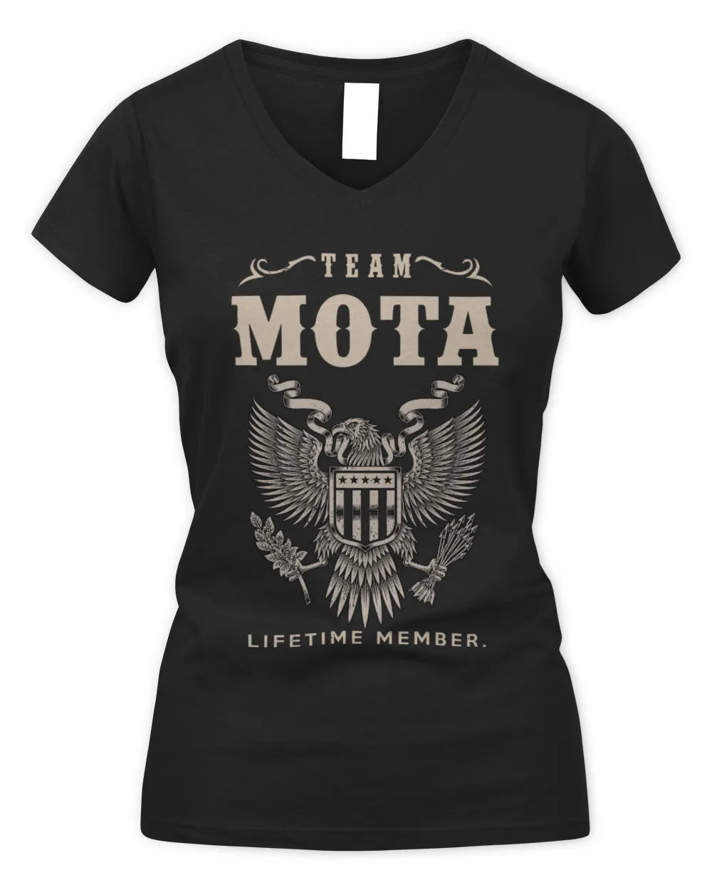 MOTA TP06-K82 – Personalized Classic Style Apparel “Team NAME Lifetime Member” - Women's V-Neck T-Shirt - Black