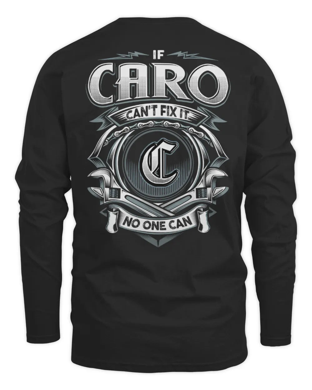 CARO AP81-K4-626 - Personalized Ahmed Quote Apparel “If Ahmed Can't Fix It, No One Can” - Men's Long Sleeved T-Shirt - Black