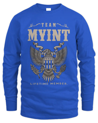 MYINT TP06-K82 – Personalized Classic Style Apparel “Team NAME Lifetime Member” - Men's Long Sleeved T-Shirt - Royal
