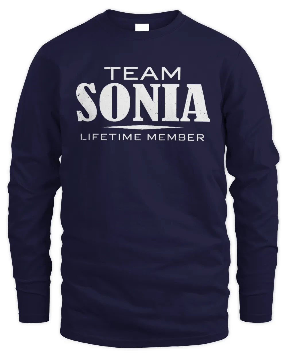 SONIA BL62-K4-128 - Personalized “Team NAME Lifetime Member” - Men's Long Sleeved T-Shirt - Navy