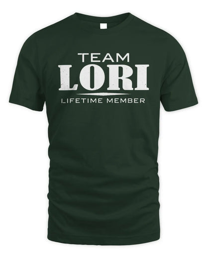 LORI BL62-K4-128 - Personalized “Team NAME Lifetime Member” - Unisex Standard T-Shirt - Forest Green
