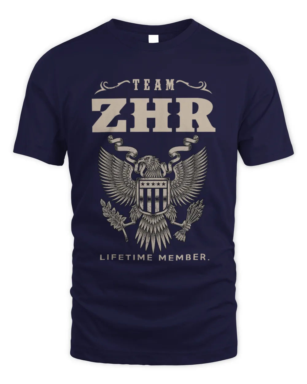 ZHR TP06-K82 – Personalized Classic Style Apparel “Team NAME Lifetime Member” - Unisex Standard T-Shirt - Navy
