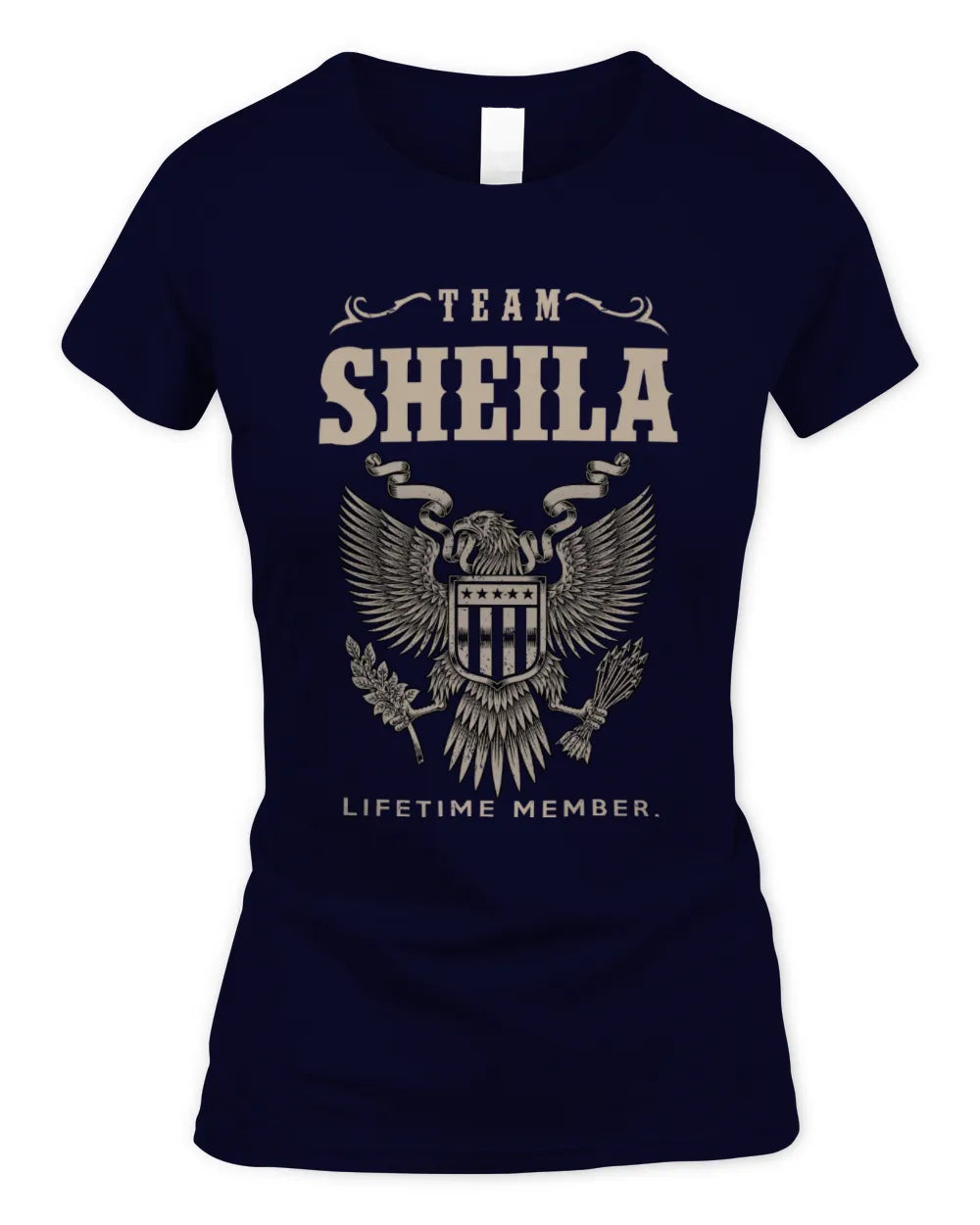 SHEILA TP06-K82 – Personalized Classic Style Apparel “Team NAME Lifetime Member” - Women's Standard T-Shirt - Navy
