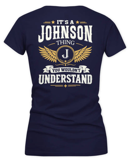 JOHNSON KT06-M008 It’s a [NAME] Thing – You Wouldn’t Understand | Personalized Vintage T-Shirt - Women's V-Neck T-Shirt - Navy