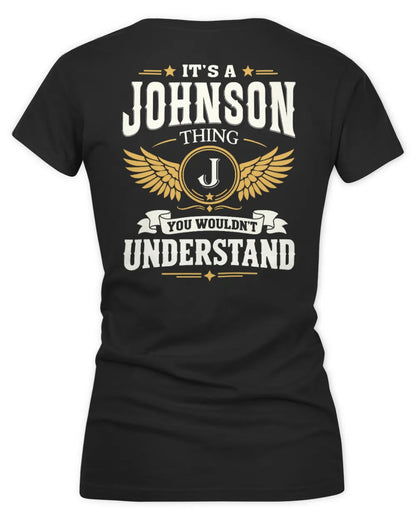 JOHNSON KT06-M008 It’s a [NAME] Thing – You Wouldn’t Understand | Personalized Vintage T-Shirt - Women's V-Neck T-Shirt - Black