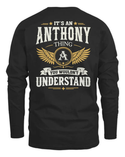 ANTHONY KT06-M008 It’s a [NAME] Thing – You Wouldn’t Understand | Personalized Vintage T-Shirt - Men's Long Sleeved T-Shirt - Black