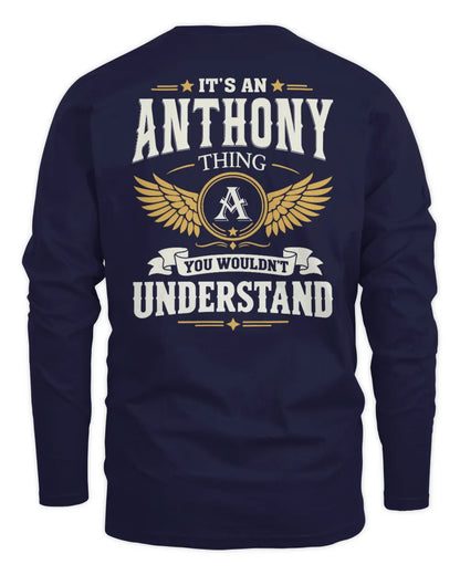 ANTHONY KT06-M008 It’s a [NAME] Thing – You Wouldn’t Understand | Personalized Vintage T-Shirt - Men's Long Sleeved T-Shirt - Navy