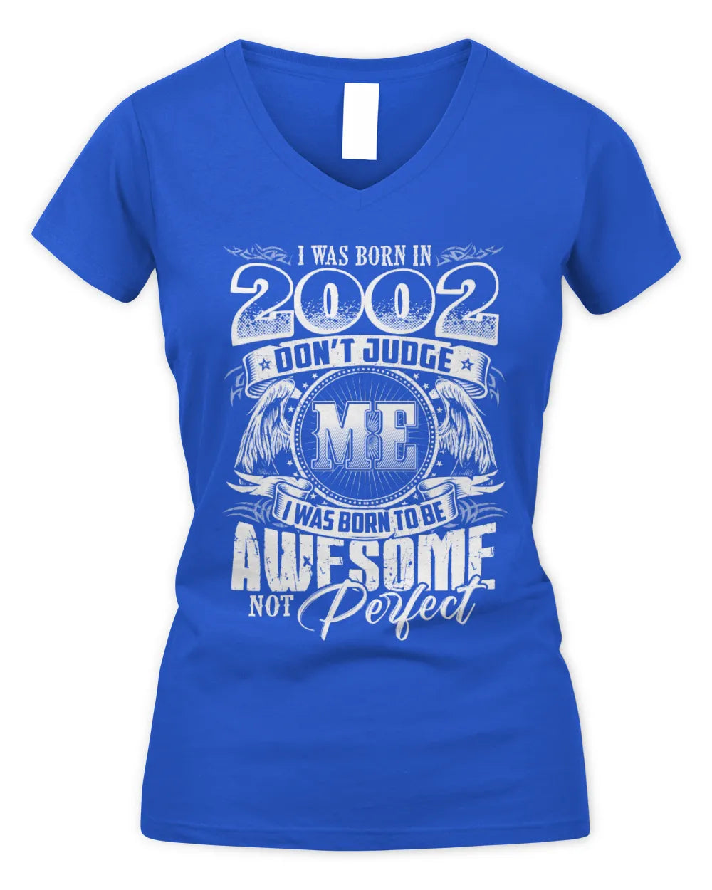 2002 HH89-K2 – Awesome Birth Year Quote T-Shirt - Women's V-Neck T-Shirt - Royal