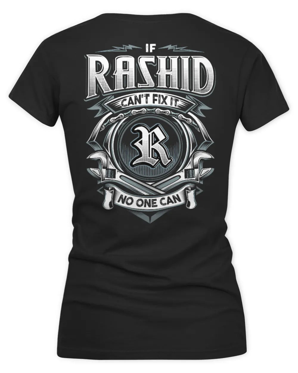 RASHID AP81-K4-626 - Personalized Ahmed Quote Apparel “If Ahmed Can't Fix It, No One Can” - Women's V-Neck T-Shirt - Black