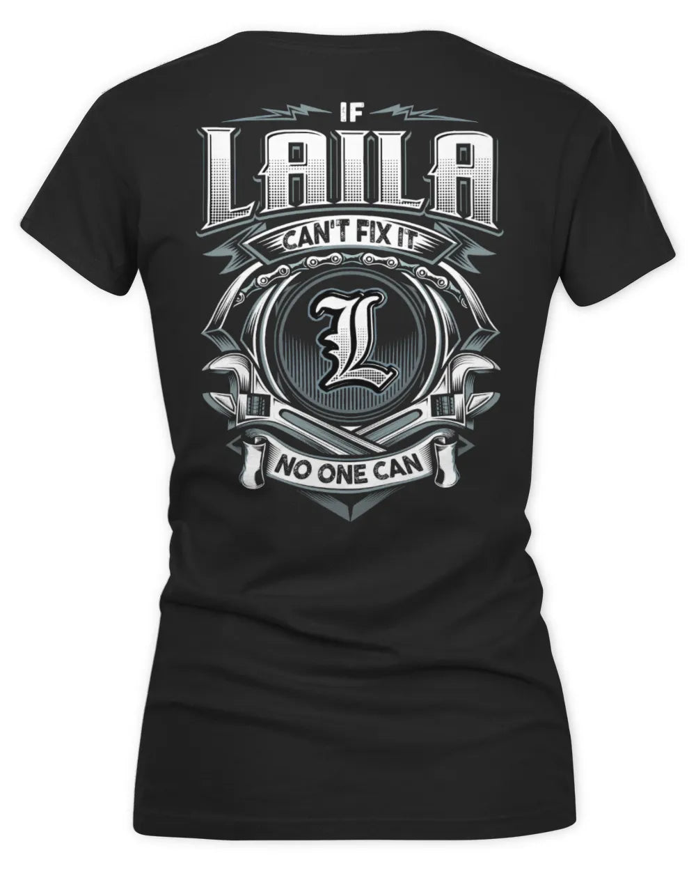 LAILA AP81-K4-626 - Personalized Ahmed Quote Apparel “If Ahmed Can't Fix It, No One Can” - Women's V-Neck T-Shirt - Black