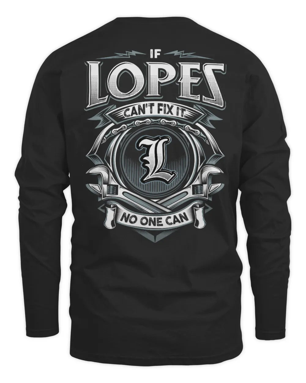 LOPES AP81-K4-626 - Personalized Ahmed Quote Apparel “If Ahmed Can't Fix It, No One Can” - Men's Long Sleeved T-Shirt - Black