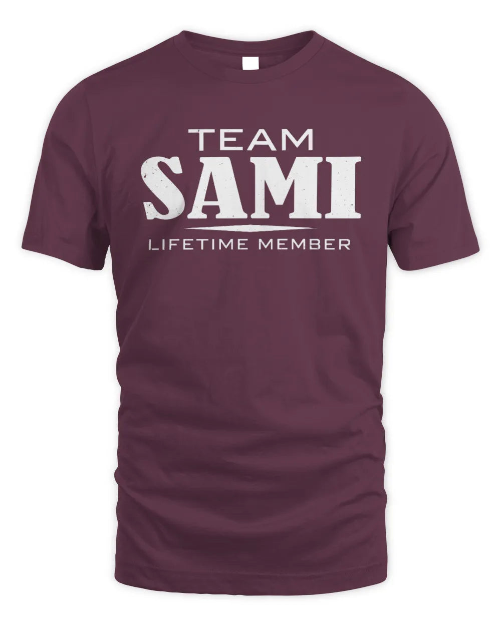 SAMI BL62-K4-128 - Personalized “Team NAME Lifetime Member” - Unisex Standard T-Shirt - Maroon