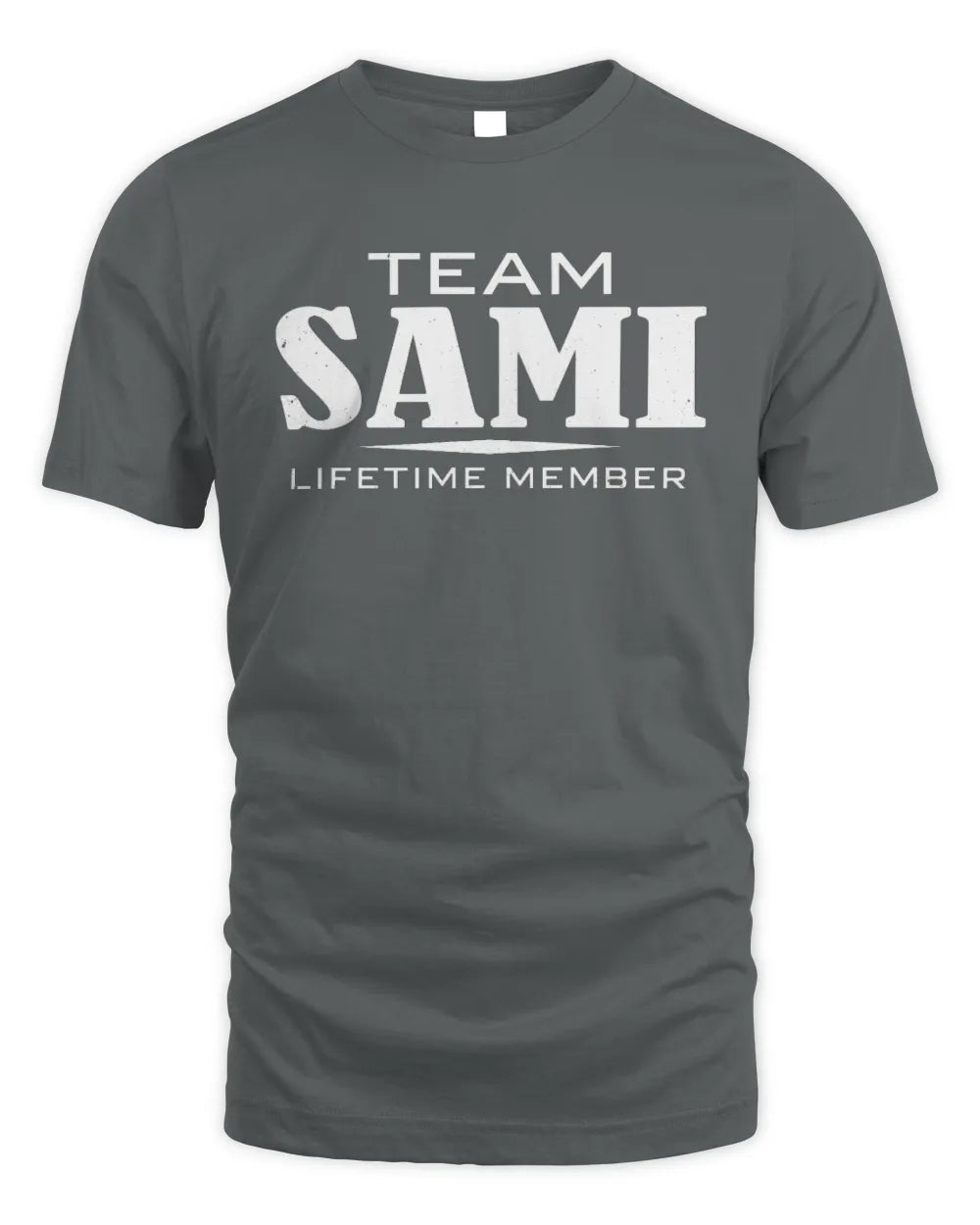 SAMI BL62-K4-128 - Personalized “Team NAME Lifetime Member” - Unisex Standard T-Shirt - Charcoal