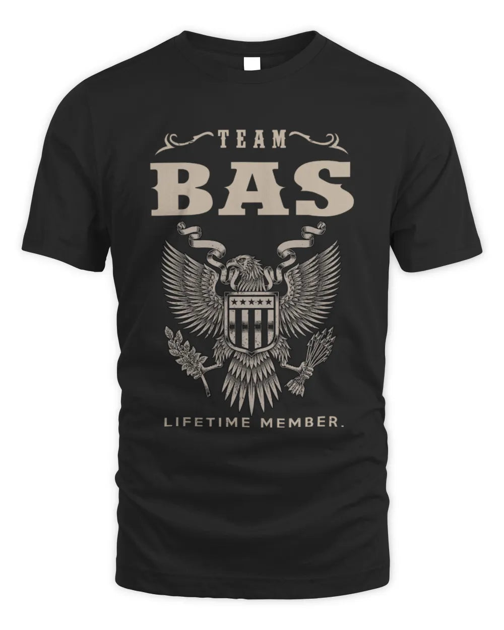 BAS TP06-K82 – Personalized Classic Style Apparel “Team NAME Lifetime Member” - Unisex Standard T-Shirt - Black