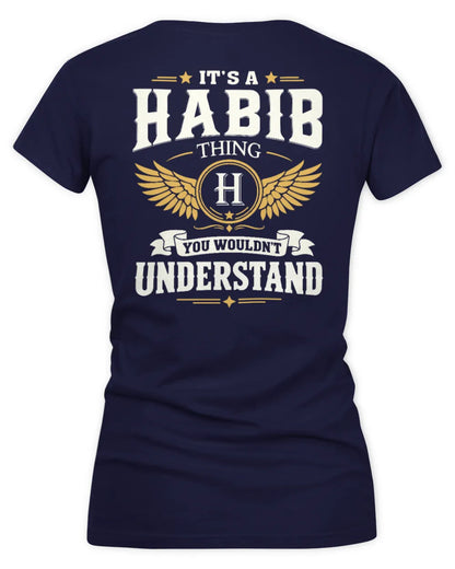 HABIB KT06-M008 It’s a [NAME] Thing – You Wouldn’t Understand | Personalized Vintage T-Shirt - Women's V-Neck T-Shirt - Navy