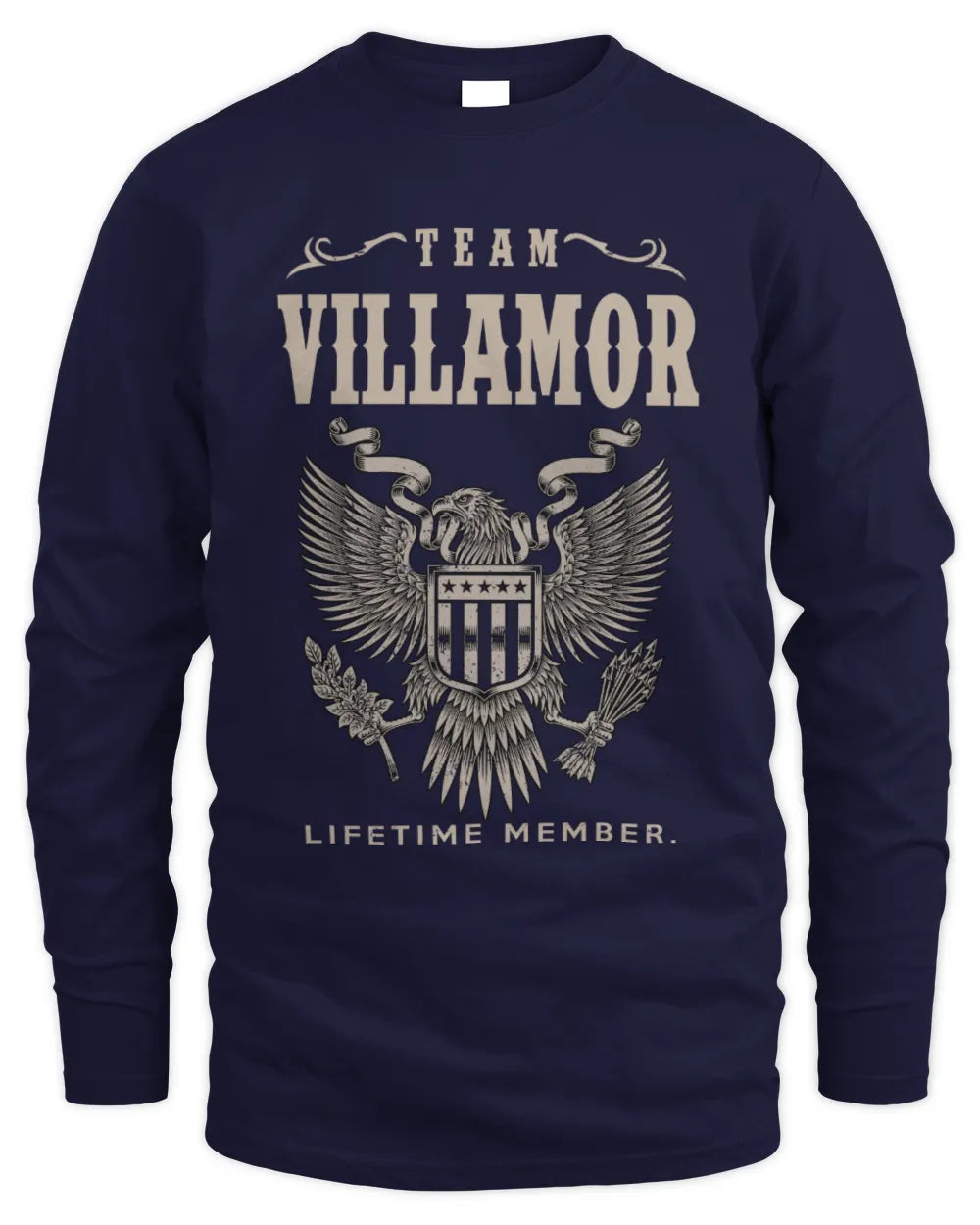 VILLAMOR TP06-K82 – Personalized Classic Style Apparel “Team NAME Lifetime Member” - Men's Long Sleeved T-Shirt - Navy