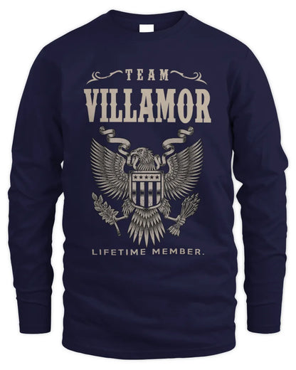 VILLAMOR TP06-K82 – Personalized Classic Style Apparel “Team NAME Lifetime Member” - Men's Long Sleeved T-Shirt - Navy