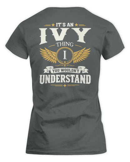 IVY KT06-M008 It’s a [NAME] Thing – You Wouldn’t Understand | Personalized Vintage T-Shirt - Women's Standard T-Shirt - Charcoal