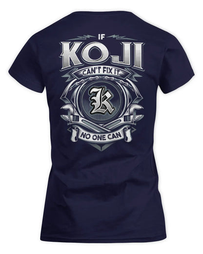KOJI AP81-K4-626 - Personalized Ahmed Quote Apparel “If Ahmed Can't Fix It, No One Can” - Women's Standard T-Shirt - Navy