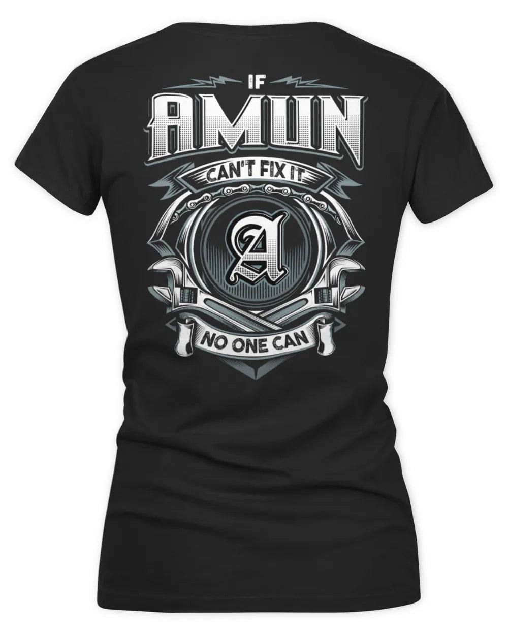 AMUN AP81-K4-626 - Personalized Ahmed Quote Apparel “If Ahmed Can't Fix It, No One Can” - Women's V-Neck T-Shirt - Black