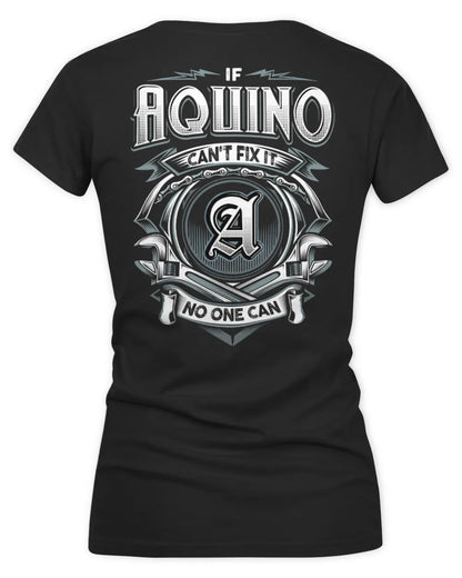 AQUINO AP81-K4-626 - Personalized Ahmed Quote Apparel “If Ahmed Can't Fix It, No One Can” - Women's V-Neck T-Shirt - Black