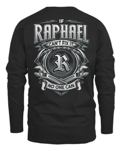 RAPHAEL AP81-K4-626 - Personalized Ahmed Quote Apparel “If Ahmed Can't Fix It, No One Can” - Men's Long Sleeved T-Shirt - Black