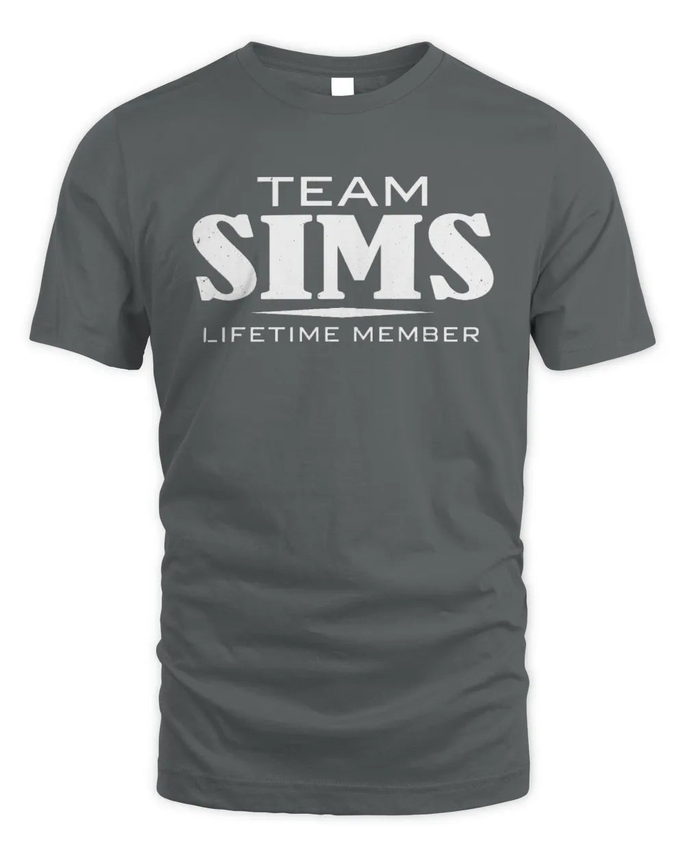 SIMS BL62-K4-128 - Personalized “Team NAME Lifetime Member” - Unisex Standard T-Shirt - Charcoal