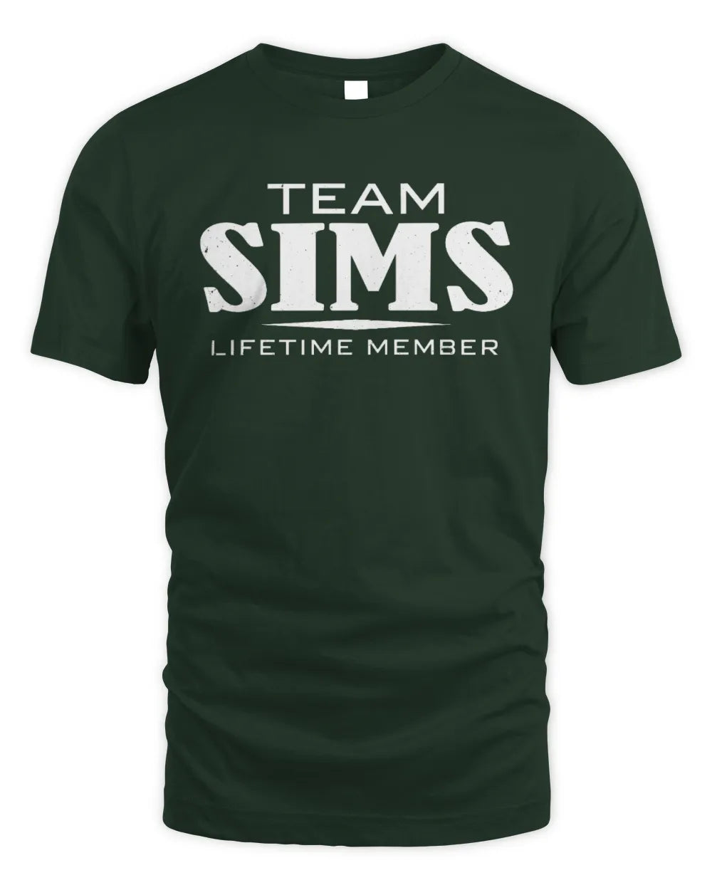 SIMS BL62-K4-128 - Personalized “Team NAME Lifetime Member” - Unisex Standard T-Shirt - Forest Green