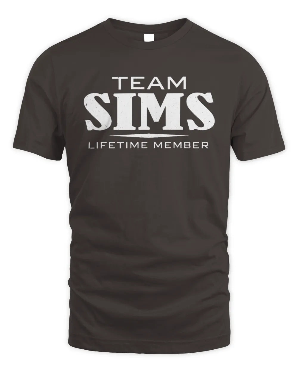 SIMS BL62-K4-128 - Personalized “Team NAME Lifetime Member” - Unisex Standard T-Shirt - Dark Chocolate