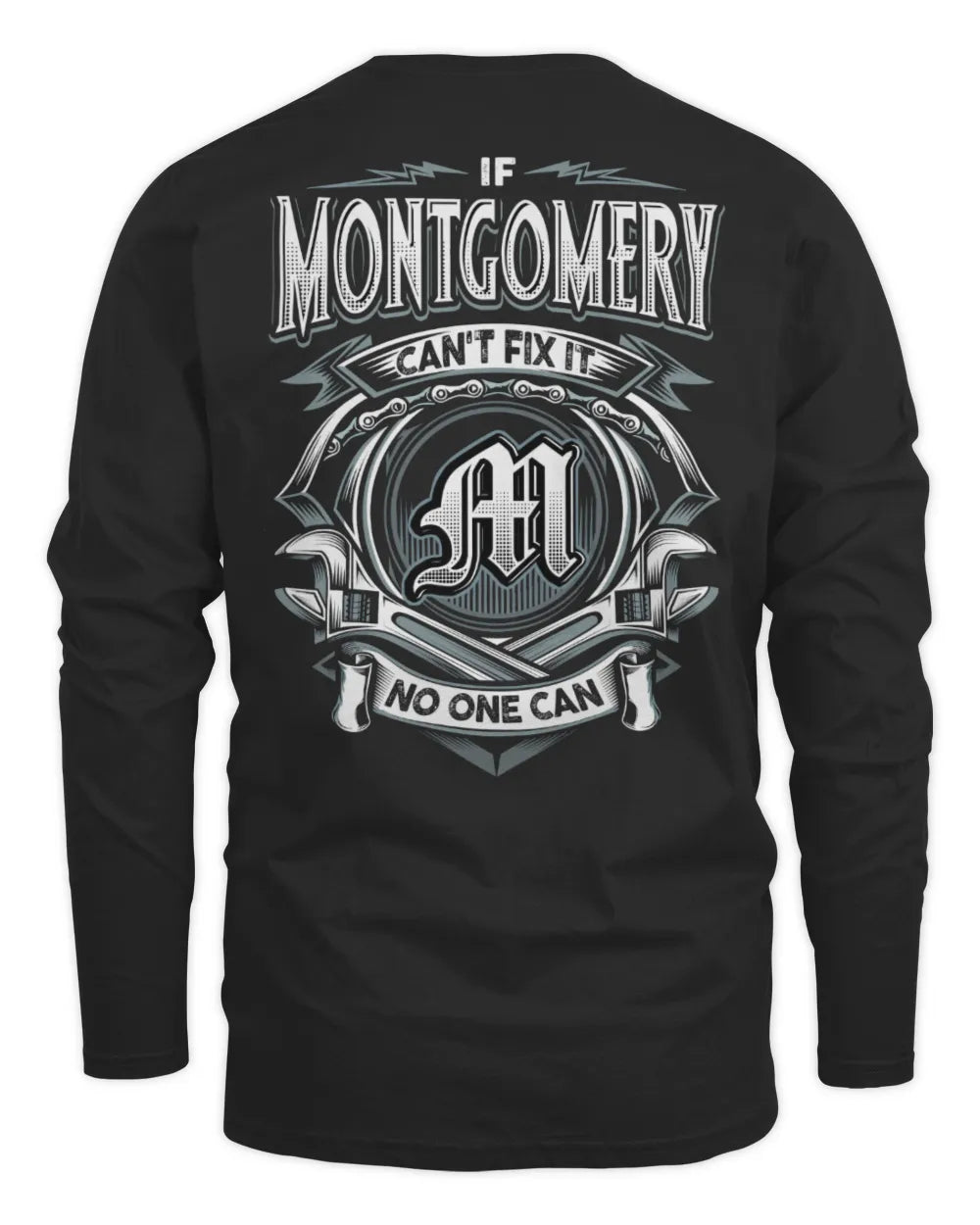 MONTGOMERY AP81-K4-626 - Personalized Ahmed Quote Apparel “If Ahmed Can't Fix It, No One Can” - Men's Long Sleeved T-Shirt - Black