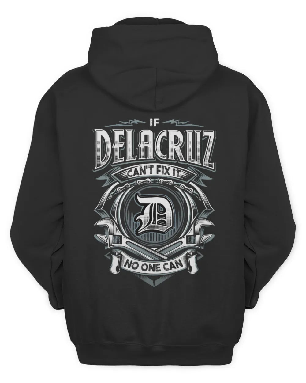 DELACRUZ AP81-K4-626 - Personalized Ahmed Quote Apparel “If Ahmed Can't Fix It, No One Can” - Unisex Hoodie - Black