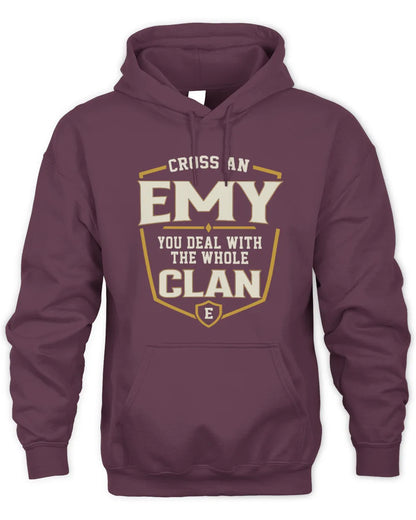 EMY NT1-K008 Cross A/An NAME, You Deal With the Whole Clan | Personalized Vintage T-Shirt - Unisex Hoodie - Maroon