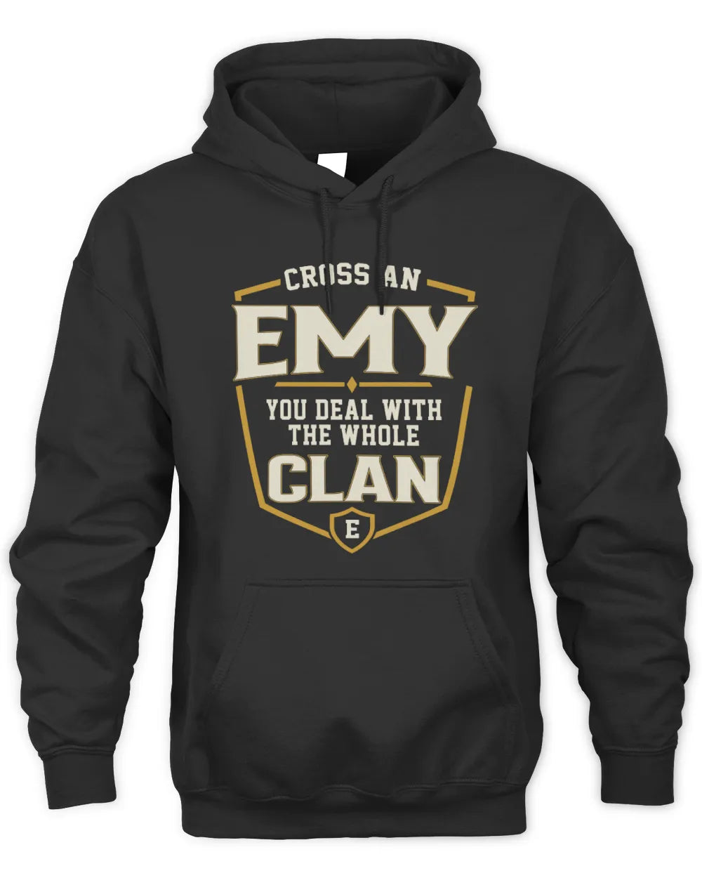 EMY NT1-K008 Cross A/An NAME, You Deal With the Whole Clan | Personalized Vintage T-Shirt - Unisex Hoodie - Black