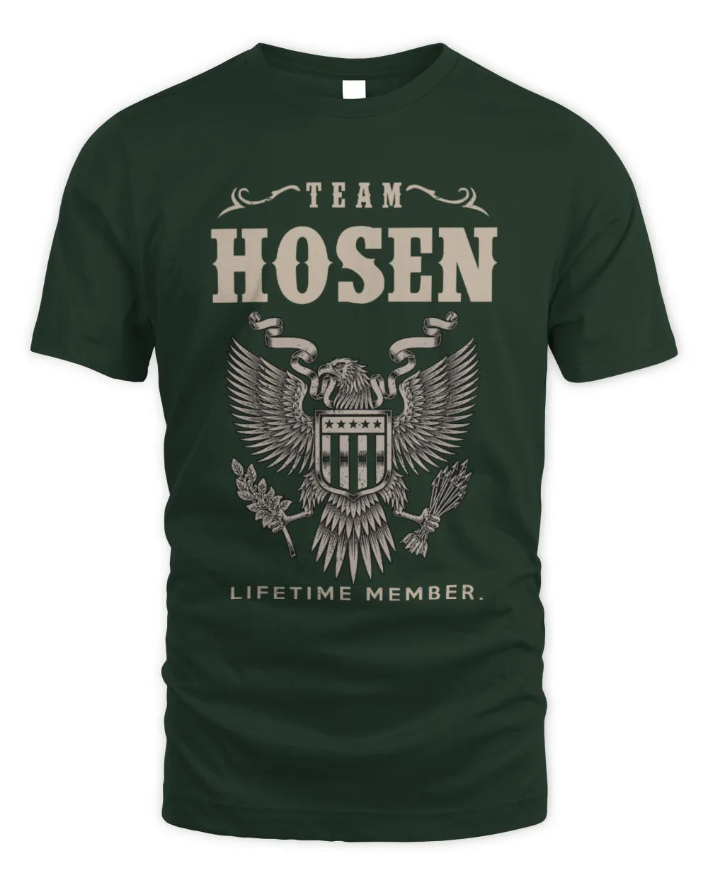 HOSEN TP06-K82 – Personalized Classic Style Apparel “Team NAME Lifetime Member” - Unisex Standard T-Shirt - Forest Green