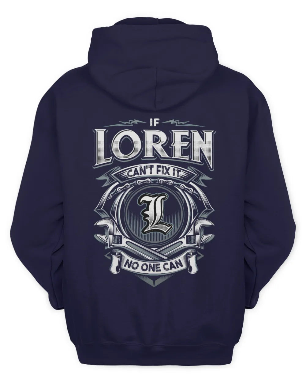 LOREN AP81-K4-626 - Personalized Ahmed Quote Apparel “If Ahmed Can't Fix It, No One Can” - Unisex Hoodie - Navy