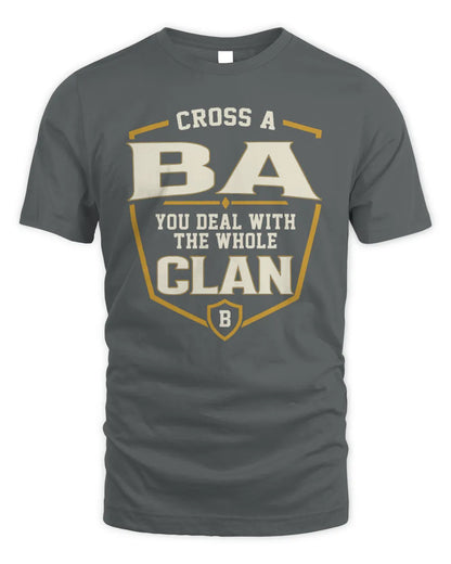 BA NT1-K008 Cross A/An NAME, You Deal With the Whole Clan | Personalized Vintage T-Shirt - Unisex Standard T-Shirt - Charcoal