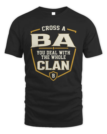 BA NT1-K008 Cross A/An NAME, You Deal With the Whole Clan | Personalized Vintage T-Shirt - Unisex Standard T-Shirt - Black