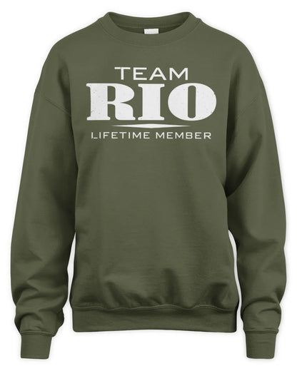 RIO BL62-K4-128 - Personalized “Team NAME Lifetime Member” - Unisex Sweatshirt - Military Green