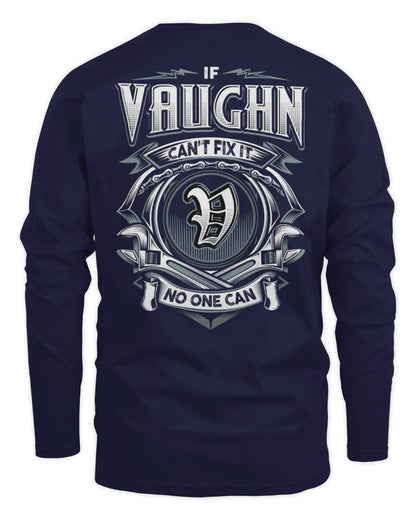 VAUGHN AP81-K4-626 - Personalized Ahmed Quote Apparel “If Ahmed Can't Fix It, No One Can” - Men's Long Sleeved T-Shirt - Navy