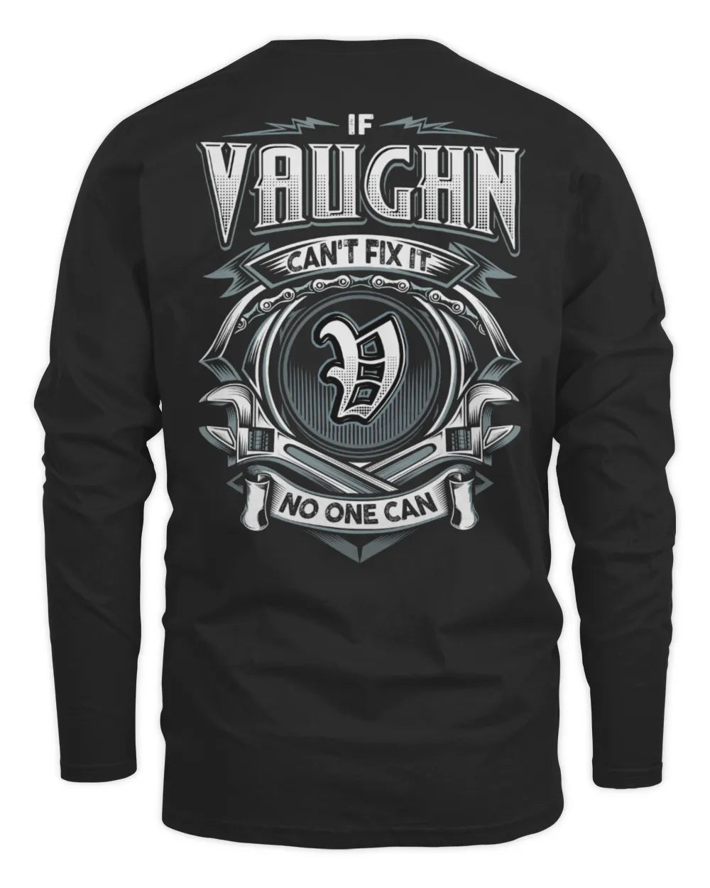 VAUGHN AP81-K4-626 - Personalized Ahmed Quote Apparel “If Ahmed Can't Fix It, No One Can” - Men's Long Sleeved T-Shirt - Black