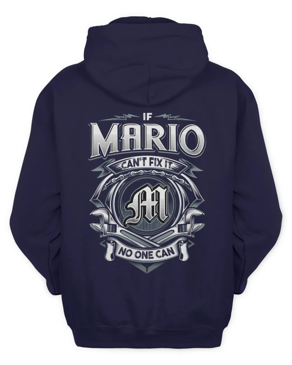 MARIO AP81-K4-626 - Personalized Ahmed Quote Apparel “If Ahmed Can't Fix It, No One Can” - Unisex Hoodie - Navy