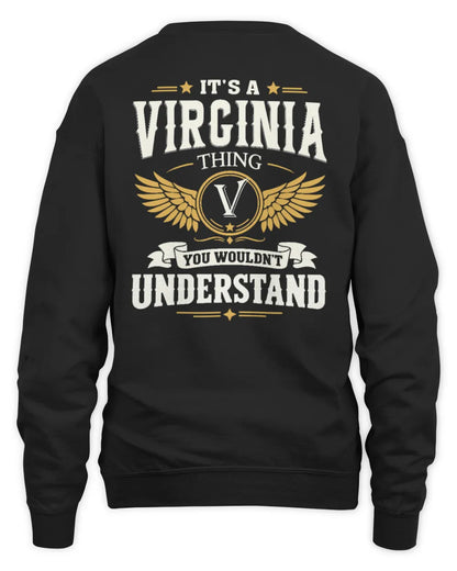 VIRGINIA KT06-M008 It’s a [NAME] Thing – You Wouldn’t Understand | Personalized Vintage T-Shirt - Unisex Sweatshirt - Black