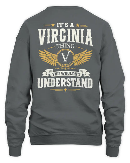 VIRGINIA KT06-M008 It’s a [NAME] Thing – You Wouldn’t Understand | Personalized Vintage T-Shirt - Unisex Sweatshirt - Charcoal