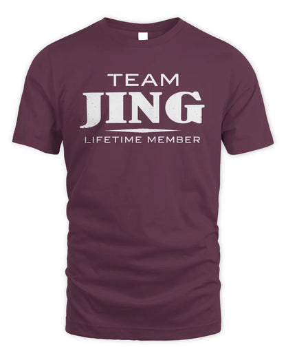 JING BL62-K4-128 - Personalized “Team NAME Lifetime Member” - Unisex Standard T-Shirt - Maroon