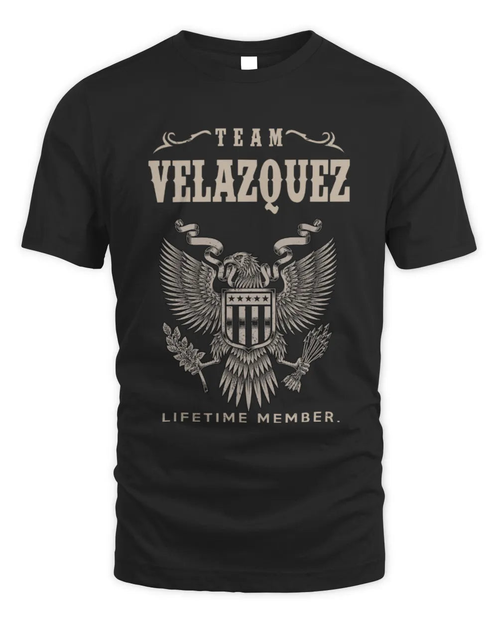 VELAZQUEZ TP06-K82 – Personalized Classic Style Apparel “Team NAME Lifetime Member” - Unisex Standard T-Shirt - Black