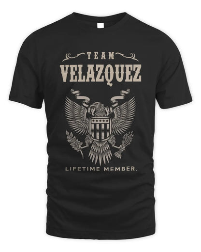 VELAZQUEZ TP06-K82 – Personalized Classic Style Apparel “Team NAME Lifetime Member” - Unisex Standard T-Shirt - Black