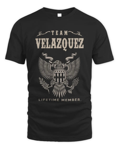 VELAZQUEZ TP06-K82 – Personalized Classic Style Apparel “Team NAME Lifetime Member” - Unisex Standard T-Shirt - Black