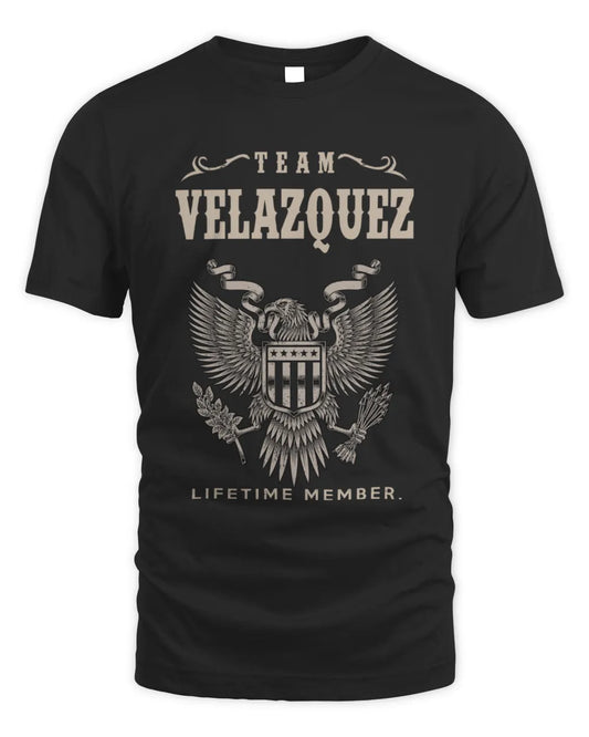 VELAZQUEZ TP06-K82 – Personalized Classic Style Apparel “Team NAME Lifetime Member” - Unisex Standard T-Shirt - Black