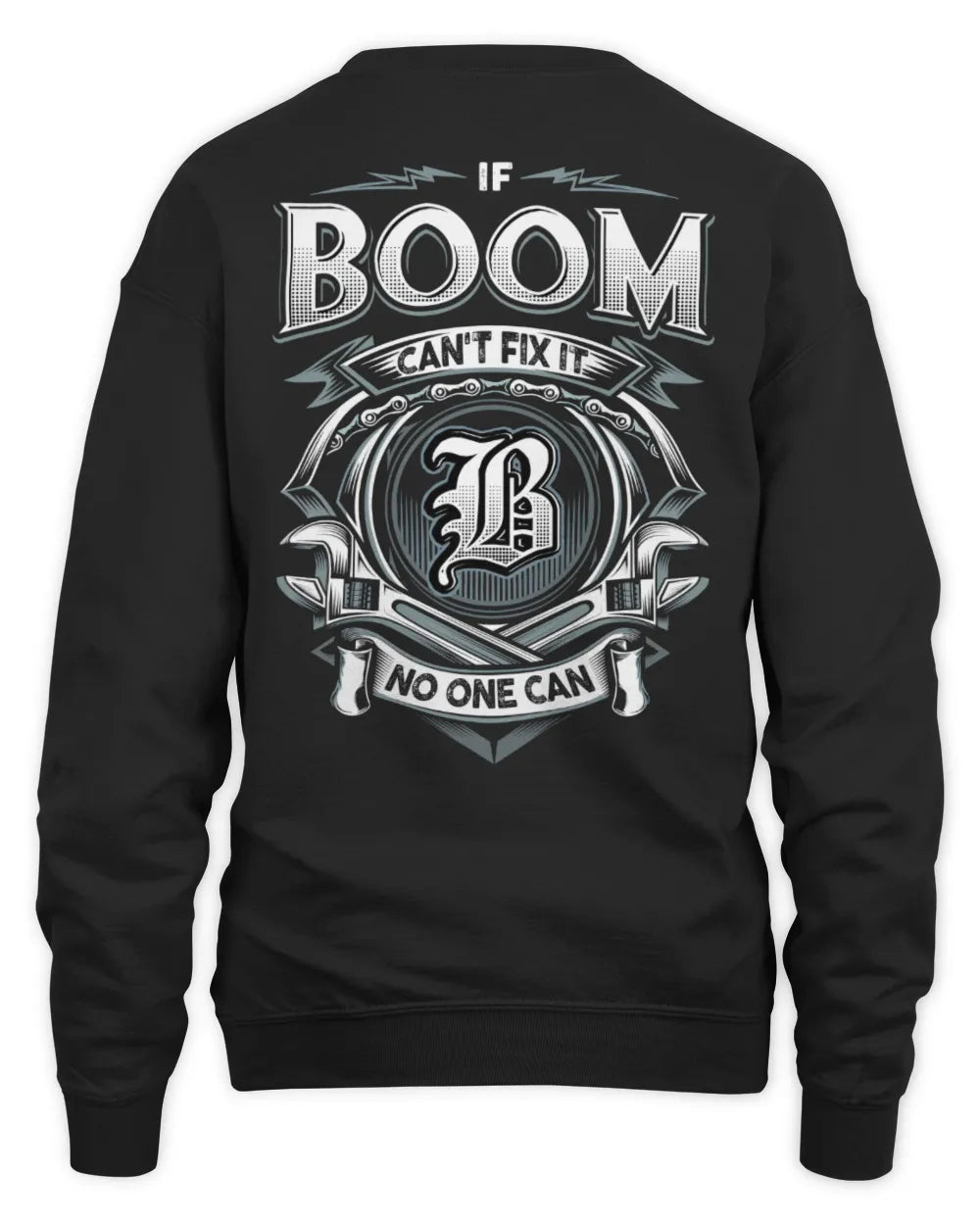 BOOM AP81-K4-626 - Personalized Ahmed Quote Apparel “If Ahmed Can't Fix It, No One Can” - Unisex Sweatshirt - Black