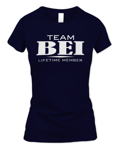 BEI BL62-K4-128 - Personalized “Team NAME Lifetime Member” - Women's Standard T-Shirt - Navy